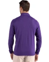Northwestern Wildcats- Cutter & Buck Coastline Recycled Double Peached Mens Quarter Zip Pullover College Purple Back Thumbnail Image