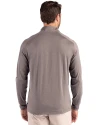 Northwestern Wildcats- Cutter & Buck Coastline Recycled Double Peached Mens Quarter Zip Pullover Elemental Grey Back Thumbnail Image