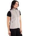 Northwestern Wildcats- Cutter & Buck Hunts Point Recycled Fleece Womens Hybrid Full Zip Vest Polished Medium Gray Side Thumbnail Image