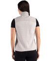 Northwestern Wildcats- Cutter & Buck Hunts Point Recycled Fleece Womens Hybrid Full Zip Vest Polished Medium Gray Back Thumbnail Image