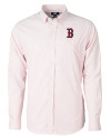 Boston Red Sox Cutter & Buck Versatech Tattersall Stretch Mens Long Sleeve Dress Shirt Red Mannequin Thumbnail Image