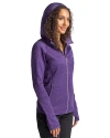Northwestern Wildcats- Cutter & Buck Mainsail Sweater-Knit Womens Full Zip Hooded Jacket College Purple Heather Side Thumbnail Image