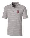 Boston Red Sox Cutter & Buck Forge Epic Confidence Recycled Heathered Stripe Stretch Mens Polo Polished Medium Gray Mannequin Thumbnail Image