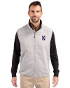 Northwestern Wildcats- Cutter & Buck Charter Recycled Packable Mens Full Zip Vest Polished Medium Gray Front Thumbnail Image