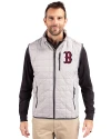 Boston Red Sox Cutter & Buck Rainier PrimaLoft® Mens Big and Tall Eco Insulated Full Zip Puffer Vest Polished Medium Gray Front Thumbnail Image