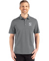 Northwestern Wildcats- Cutter & Buck Advantage Refresh Recycled Cotton-Blend Pique Mens Big & Tall Polo Elemental Grey Front Thumbnail Image
