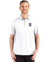 Northwestern Wildcats- Cutter & Buck Advantage Refresh Recycled Cotton-Blend Pique Mens Big & Tall Polo White Front Thumbnail Image