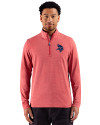 Minnesota Vikings Americana Cutter & Buck Adapt Recycled Soft Knit Stripe Mens Quarter Zip Pullover Cardinal Red Heather Front Thumbnail Image