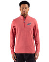 Philadelphia Eagles Americana - Cutter & Buck Adapt Recycled Soft Knit Stripe Mens Quarter Zip Pullover Cardinal Red Heather Front Thumbnail Image
