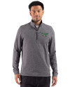 Philadelphia Eagles Historic -  Cutter & Buck Adapt Recycled Soft Knit Stripe Mens Quarter Zip Pullover  Black Heather Front Thumbnail Image