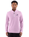 Miami Dolphins Monochromatic Cutter & Buck Adapt Recycled Soft Knit Stripe Mens Quarter Zip Pullover  Gelato Heather/White Front Thumbnail Image