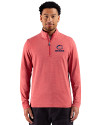 Chicago Bears Americana Cutter & Buck Adapt Recycled Soft Knit Stripe Mens Quarter Zip Pullover Cardinal Red Heather Front Thumbnail Image
