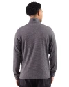 Los Angeles Chargers Mono Cutter & Buck Adapt Recycled Soft Knit Stripe Mens Quarter Zip Pullover Black Heather Back Thumbnail Image