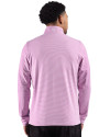 Denver Broncos Monochromatic Cutter & Buck Adapt Recycled Soft Knit Stripe Mens Quarter Zip Pullover  Gelato Heather/White Back Thumbnail Image