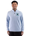 Carolina Panthers Historic Cutter & Buck Adapt Recycled Soft Knit Stripe Mens Quarter Zip Pullover  Atlas Heather/White Front Thumbnail Image