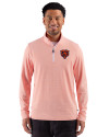 Chicago Bears Historic Cutter & Buck Adapt Recycled Soft Knit Stripe Mens Quarter Zip Pullover  College Orange Heather/White Front Thumbnail Image