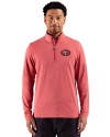 View image 7: San Francisco 49ers Historic Cutter & Buck Adapt Recycled Soft Knit Stripe Mens Quarter Zip Pullover  Cardinal Red Heather Front