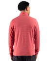 Denver Broncos Americana Cutter & Buck Adapt Recycled Soft Knit Stripe Mens Quarter Zip Pullover Cardinal Red Heather Back Thumbnail Image