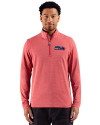 Seattle Seahawks Americana Cutter & Buck Adapt Recycled Soft Knit Stripe Mens Quarter Zip Pullover Cardinal Red Heather Front Thumbnail Image
