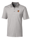 Baltimore Orioles Cutter & Buck Forge Tonal Stripe Stretch Mens Big and Tall Polo Polished Medium Gray Mannequin Thumbnail Image