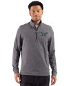 Philadelphia Eagles Historic -  Cutter & Buck Adapt Recycled Soft Knit Stripe Mens Big & Tall Quarter Zip Pullover Black Heather Front Thumbnail Image