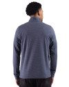 Washington Commanders Americana Cutter & Buck Adapt Recycled Soft Knit Stripe Mens Big & Tall Quarter Zip Pullover Navy Blue Heather Back Thumbnail Image