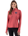 Washington Commanders Americana Cutter & Buck Adapt Recycled Soft Knit Stripe Womens Quarter Zip Pullover Cardinal Red Heather Front Thumbnail Image