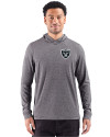 Las Vegas Raiders Cutter & Buck Adapt Recycled Soft Knit Stripe Mens Hooded Pullover Black Heather Front Thumbnail Image