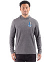 Detroit Lions Historic Cutter & Buck Adapt Recycled Soft Knit Stripe Mens Hooded Pullover Black Heather Front Thumbnail Image