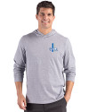 Detroit Lions Historic Cutter & Buck Adapt Recycled Soft Knit Stripe Mens Hooded Pullover Black Heather/White Front Thumbnail Image