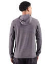 Las Vegas Raiders Mono Cutter & Buck Adapt Recycled Soft Knit Stripe Mens Hooded Pullover Black Heather Back Thumbnail Image
