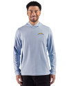 Los Angeles Chargers Cutter & Buck Adapt Recycled Soft Knit Stripe Mens Hooded Pullover Tour Blue Heather/White Front Thumbnail Image