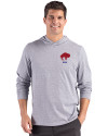 View image 4: Buffalo Bills Historic Cutter & Buck Adapt Recycled Soft Knit Stripe Mens Hooded Pullover Black Heather/White Front