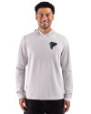 Atlanta Falcons Monochromatic Cutter & Buck Adapt Recycled Soft Knit Stripe Mens Hooded Pullover Polished Heather/White Front Thumbnail Image