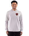 Chicago Bears Historic Cutter & Buck Adapt Recycled Soft Knit Stripe Mens Hooded Pullover Polished Heather/White Front Thumbnail Image
