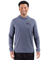 Denver Broncos Americana Cutter & Buck Adapt Recycled Soft Knit Stripe Mens Hooded Pullover Navy Blue Heather Front Thumbnail Image
