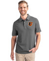 Baltimore Orioles Cutter & Buck Advantage Eco Tri-Blend Pique Mens Big and Tall Polo Elemental Grey Front Thumbnail Image