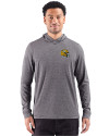 Green Bay Packers NFL Helmet Cutter & Buck Adapt Recycled Soft Knit Stripe Mens Big & Tall Hooded Pullover Black Heather Front Thumbnail Image