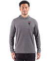 Atlanta Falcons Historic - Cutter & Buck Adapt Recycled Soft Knit Stripe Mens Big & Tall Hooded Pullover Black Heather Front Thumbnail Image