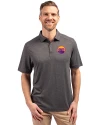 Colorado Rockies City Connect- Cutter & Buck Forge Recycled Four-Way Stretch Mens Big & Tall Polo Dark Black Heather Front Thumbnail Image