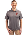 Texas Tech Red Raiders College Vault Cutter & Buck Forge Recycled Four-Way Stretch Mens Big & Tall Polo Elemental Grey Front Thumbnail Image