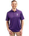 Northwestern Wildcats- Cutter & Buck Forge Recycled Four-Way Stretch Mens Big & Tall Polo Dark College Purple Heather Front Thumbnail Image