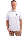 Northwestern Wildcats- Cutter & Buck Forge Recycled Four-Way Stretch Mens Big & Tall Polo White Front Thumbnail Image