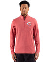 View image 4: Cincinnati Reds Cutter & Buck Adapt Recycled Soft Knit Stripe Mens Quarter Zip Pullover  Cardinal Red Heather Front
