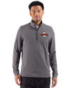 San Francisco Giants Cooperstown Cutter & Buck Adapt Recycled Soft Knit Stripe Mens Quarter Zip Pullover Black Heather Front Thumbnail Image