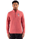 Chicago White Sox Stars & Stripes Cutter & Buck Adapt Recycled Soft Knit Stripe Mens Quarter Zip Pullover Cardinal Red Heather Front Thumbnail Image