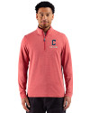 Cleveland Guardians City Connect Cutter & Buck Adapt Recycled Soft Knit Stripe Mens Quarter Zip Pullover Cardinal Red Heather Front Thumbnail Image