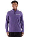 Colorado Rockies Cooperstown Cutter & Buck Adapt Recycled Soft Knit Stripe Mens Quarter Zip Pullover College Purple Heather Front Thumbnail Image