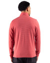 Minnesota Twins Cutter & Buck Adapt Recycled Soft Knit Stripe Mens Quarter Zip Pullover Cardinal Red Heather Back Thumbnail Image