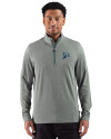 Tampa Bay Rays Cooperstown Cutter & Buck Adapt Recycled Soft Knit Stripe Mens Quarter Zip Pullover Hunter Heather Front Thumbnail Image